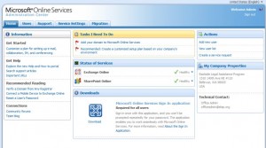 Microsoft Online Services Administrative Dashboard