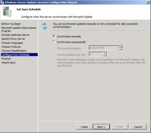 Configure the synchronization schedule