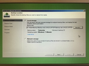 Veeam Endpoint Backup