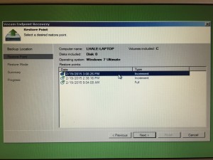 Veeam Endpoint Backup