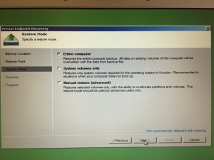 Veeam Endpoint Backup